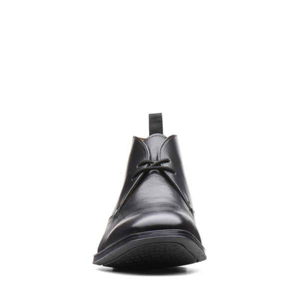 Clarks Mens Gilman Mid Wide Fit Boots Black | UK-2047681